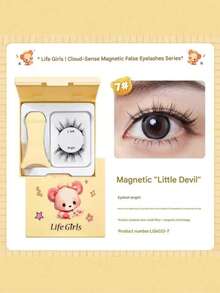 Lebendiges Mädchen Weiche, wolkenartige magnetische Wimpern, natürliche braune Farbe, weich & wiederverwendbar, ohne Kleber, geeignet für Party und tägliches Make-up - Verschiedenfarbig - Übersicht 13