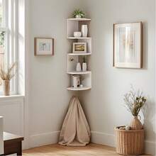 1Pcs Wall-Mounted Corner Shelf-Floating Storage Rack For Living Room, Bedroom, Kitchen, Bathroom, Office-Decoration Organizing Box, Perfect Gift Bathroom Shelves Bathroom Storage And Organize, Corner Shelves - Trắng - 5 lớp - Xem 1