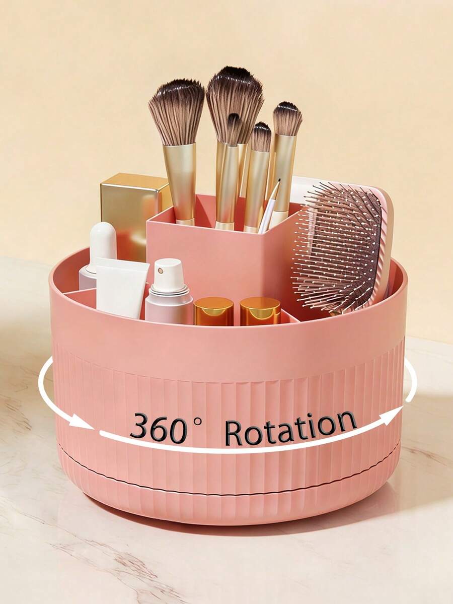 1pc 360° Rotating Makeup Brush Holder, Bathroom Storage, Desktop Organizer Set, Bathroom Storage Box, Convenient Makeup, Makeup Brushes, Lipstick Pens, Office Art, Home Storage, Room Decor, Home Decor, Bathroom Accessories