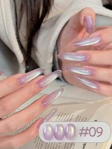 MISS SHAKA 10ml 冰透明梦玛系列粉紫色玻璃珠猫眼凝胶指甲油 2026 新款春夏白色浅紫色玻璃珠美甲美白百搭四季流行美甲沙龙家用DIY美甲用品 - 彩色 - 查看 15