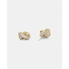 Sailor's Knot Studs, 2026 year - Pavé transparente/dorado - Ver 6