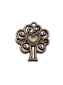 10pcs 23x20mm Hollow Out Heart Tree Pendant Pendant For DIY Jewelry Making Necklace Keychain Phone Chain Bracelet Making Accessories Handmade Craft Making Findings - Love Tree - View 2