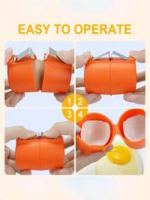 1/2pcs Stainless Steel Egg Cracker, Multi-Functional Egg Shell Opener Tool For Raw And Boiled Eggs, Handy Kitchen Gadget - Multicolor - View 6