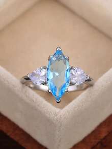 1 Stück Luxus-Kubikzirkonia-Ring für Frauen für Hochzeit, Verlobung, Jahrestag, Party-Schmuck, Valentinstag Geschenk - 1# - Übersicht 2