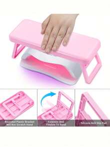 Foldable Plastic Nail Wrist Rest, 28*10.5cm Nail Salon Dedicated Wrist Support Bracket, Minimalist Style Tool Holder, Portable & Foldable - White - View 5