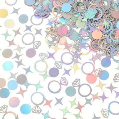 1 Pack Colorful Confetti Heart Shaped Sequins Decorations For Wedding,Bride,Bride To Be,Party Supplies,Bachelorette Party,Bride To Be,Wedding Decoration,Ideal Bridesmaid Gift For Bridal Showers, Anniversaries, Proposal, Engagement Party