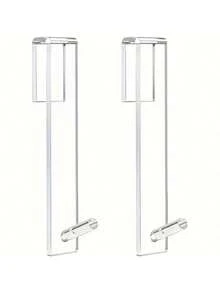 2个亚克力浴袍挂钩，浴室免钻孔淋浴门挂钩，卧室/浴室门挂钩，浴室配件 - 透明 - 查看 8