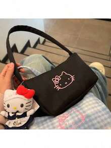 SANRIO Túi đeo nách hình mèo dễ thương, túi đeo vai cao cấp, túi xách tay đa năng tiện dụng, túi tote. - Nhiều màu - Xem 5