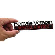 2Pcs Female Veteran Special Edition Car Emblems 3D Raised Car Bad Exterior Truck Stirs Fender Decal Black/Red - Đen/Đỏ - Xem 5