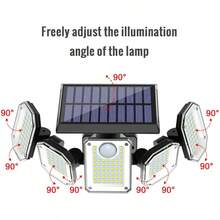 Outdoor Solar Lamp, 300 LED 7000K Motion-Sensing Outdoor Lamp (With Remote Control), 5 Adjustable Lamp Heads Safety Lamp, IP65 Waterproof LED Floodlight, Suitable For Garages, Courtyards, Gardens - 300LED - 查看 4