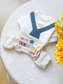 PETCIRCLE 1pc Pet Clothes, Dog Apparel 4-Leg Bib Pants, Cute Dog Clothes - Star Bib Pants - Multicolor - View 4