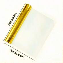 Golden Metallic Foil Heat Transfer Vinyl Roll 25cm X 75cm Gold Iron On Vinyl Vinyl Easy To Cut & DIY Heat Press Design For T-Shirts - Gold - View 5