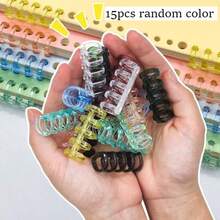 15/30/50pcs Loose-Leaf Binder Rings, 5-Hole Plastic Binding Strips, Removable Loose-Leaf Core, Easy-Open Page Fasteners, Suitable For Organizing Loose-Leaf Papers And Office Supplies, Notebook, Random Color - Random Color - View 1