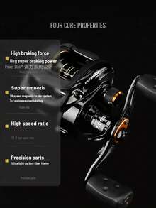 全新 Garcia Original PRO MAX PMAX3 左右手通用渔线轮，小巧顺滑，齿轮比 7.1:1，8 个轴承，8.1 公斤刹车力，防水 - 彩色 - 查看 9