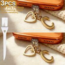 可爱三件套防尘塞爱心吊坠套装，包含2个Type-C USB-C防尘塞和1个清洁刷，防尘USB-C插头盖，适用于 17-15以及 14-5 Lightning接口。 - 彩色 - 查看 99