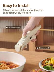 Bộ nồi chảo chống dính 5 món với tay cầm có thể tháo rời, chảo rán và nồi nấu ăn phủ lớp vân đá cẩm thạch, tương thích với bếp từ, bộ dụng cụ nhà bếp tiết kiệm không gian với tay cầm có thể tháo rời dành cho bếp ga và bếp điện. - Xem 4