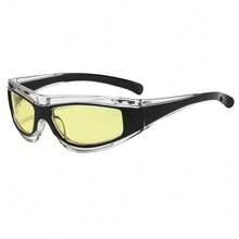 Women's Retro Futuristic Glasses, Black Frame With Transparent Insert, Narrow Frame Flattering Design, Fashionable - 20852 - View 5