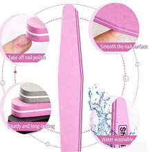 Bộ 7 dũa và đánh bóng móng tay hai mặt, độ nhám 100/180, khối đánh bóng móng, dũa móng tay dạng mút, dùng cho móng acrylic/móng tự nhiên. - Nhiều màu - Xem 2