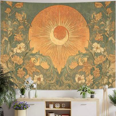 Tranh treo tường khổ lớn hình Mặt Trời và Mặt Trăng: Tranh treo tường phong cách Bohemian cổ điển - Tranh treo tường Mandala phong cách Hippie độc lập. Có nhiều kích cỡ; có thể giặt máy, chống phai màu và dễ treo. Tranh treo tường vải hiện đại cho phòng ngủ, tranh trang trí phòng, tranh treo tường, tranh nghệ thuật treo tường, đồ dùng trong nhà, tranh treo tường, tranh treo tường khổ lớn, có nhiều kích thước để lựa chọn.