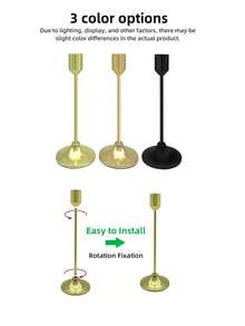 30/12/6/3件套金色/黑色/镀金烛台套装，适用于柱状蜡烛和锥形蜡烛，可用于家居、婚礼、派对、周年纪念装饰 - 彩色 - 查看 6