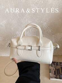 Retro Small Handbag For Women, Versatile New Shoulder Crossbody Bag, High-Quality Tote Square Bowling Bag - Beige - View 1