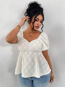 Áo kiểu tay phồng màu trơn dáng rộng, cỡ lớn hiệu Ms. PARARAL, thích hợp mặc thường ngày vào mùa hè, đi hẹn hò, đi biển, du lịch và làm áo casual cho nữ. - Màu be - Xem 9