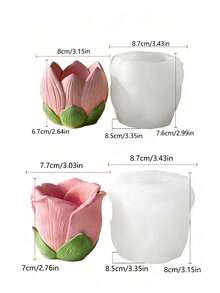 1pc Lotus Shaped Candle Mold Silicone Candle Mold, Suitable For DIY Tea Candle, Scented Candle, Resin Crafts And Jewelry Box, Elegant Floral Home Desktop Car Decor Holiday Gift Silicone Mold - A - View 3
