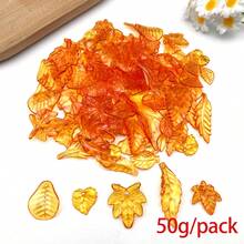 1包绿色亚克力叶子珠子透明枫叶吊坠小绿叶珠帽，用于珠宝制作DIY春季工艺品耳环手链 - 綠色 - 查看 15