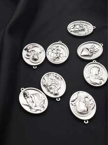 1pc Bohemian Style Multi-Element Necklace Pendant, Suitable For Different Occasions And Daily Wear - Silver - View 3