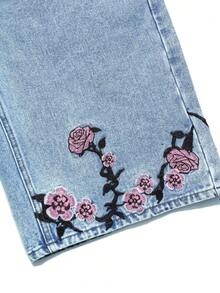 Quần short denim nam thêu họa tiết phong cách đường phố - Rửa nhẹ - Xem 6