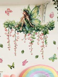 Exquisite Elegant Butterfly Fairy Wall Stickers, Self-Adhesive PVC Decals For Living Room, Hallway, Bedroom, Dining Room & Study – Removable Decorative Art - 1PC - View 4