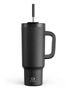 Cốc 40 Oz Có Quai Và Ống Hút, Cốc Cách Nhiệt Chống Rò Rỉ 100% Có Nắp Và Ống Hút, Cốc Du Lịch Bằng Thép Không Gỉ, Giữ Lạnh Trong 34 Giờ, Thân Thiện Với Giá Để Cốc Trên Xe Hơi - Nhiều màu - Xem 13