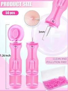 100 piezas de agujas estériles para el acné, herramientas desechables para eliminar puntos negros, efectivas para imperfecciones y puntos negros, adecuadas para todo tipo de piel, herramientas de limpieza facial para uso en salón y hogar - Multicolor - Ver 3