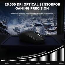 ATTACK SHARK G3PRO 无线游戏鼠标，带 RGB 充电底座，支持 2.4G/USB-C 有线/蓝牙连接，采用 PAW3311 光学传感器，1K 轮询率，25K DPI 可调，500mAh 电池，超轻 59g 鼠标 - 查看 8