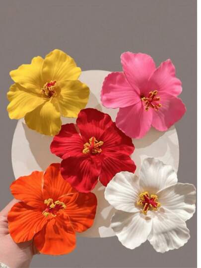 1pc Hawaiian Flower Hair Clip, Plumeria Foam Hair Clip, Hawaiian Tropical Party Decor, Beach Swimming Pool Resort Outfit, Hawaiian Party Supplies, Bridal Wedding