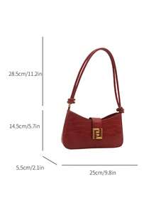 New Luxury Solid Color Versatile Women Shoulder Bag - Red - View 3
