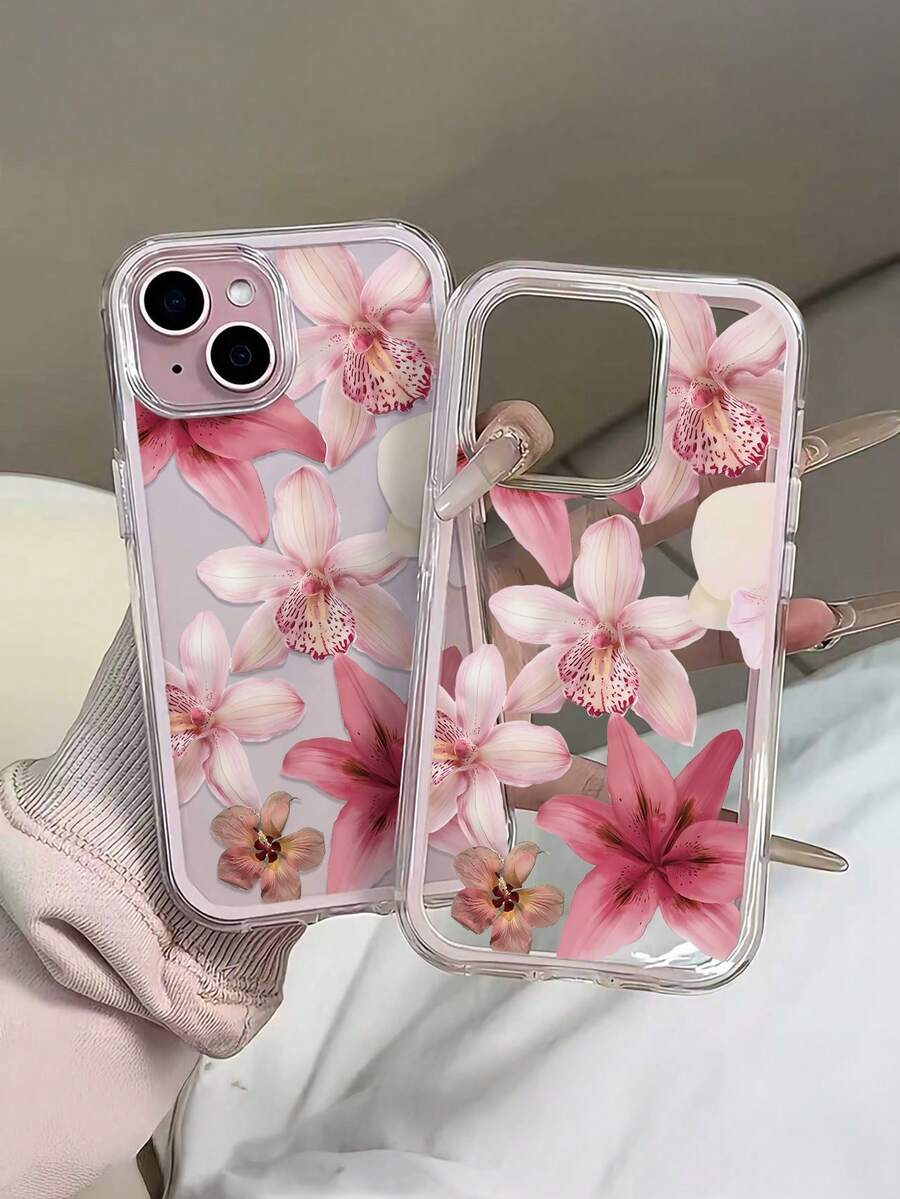 Botanical Grace! Transparent Floral Design TPU Phone Case, Compatible With IPhone 11/12/13/14/15/16/16 Pro Max/12 Pro/13 Pro/14 Pro/15 Pro/16 Pro/14 Plus/15 Plus/16 Plus/12 Pro Max/13 Pro Max/14 Pro Max/15 Pro Max/16 Pro Max, 17/17 Pro/17 Pro Max/Air, Soft Touch Finish - Multicolor - View 1