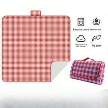 1 tấm thảm dã ngoại, thảm chống ẩm, thảm trải sàn lều cắm trại dã ngoại dày dặn, đệm ngồi du lịch lò xo, thảm cỏ chống thấm nước, có thể gấp gọn - Họa tiết caro vàng [vải không dệt dày] - Xem 12