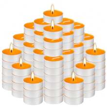 100 Pack Scented Tealight Candles 4 Hours Winter Orange Aromatherapy Candles for Votive Home Wedding Holiday and Emergency Orange - naranja - Ver 3