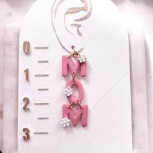 Mother's Day Gift, Letter M & Basketball Baseball Shaped Clay Cutter Set, DIY Handmade Earring Accessory Tools - Pink - View 7