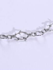 1件朋克风铆钉腰链，夸张酷炫铆钉裤链，包包挂链，适合日常佩戴 - 銀色 - 查看 4