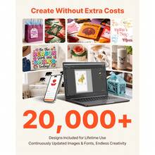 Vinyl Cutting Machine, 12 In, Button-Controlled Vinyl Cutter, 5000+ Built-In Design Resources, Compatible With Mac, Windows, Android And IOS, For Creating Customized Crafts Cards, Home Decor - Single item: Button - 查看 3