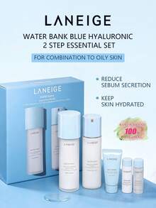 Laneige Water Blue Hyaluronic Acid Basic Set (Refreshing Type), Toner + Lotion, 72-Hour Deep Hydration, Blue Hyaluronic Acid, Lightweight And Non-Sticky, Supports Skin Barrier, Suitable For Normal To Oily Skin, K-Beauty, Korean Cosmetics, , Gift - 5-piece Set - View 2