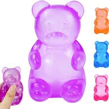 Gummy Bear Squeeze Toys - Sensory Stress Relief Toys, Slow Rebound Release Toys,Jelly-Filled, Squeeze Toys, Stress Relief Toys, Birthday Gifts, Gift Bag Fillers, High Aesthetic Dopamine Colors.(Purple). - Màu tím - Xem 8