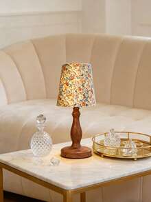 1pc LED Wooden Grain Metal Desk Lamp, Retro Fabric Pleated Lampshade Soft Light, Nordic, Italian Style, Rustic Living Room Bedroom Modern Minimalist Reading Study Desk Personalized Creative Minimalist, Warm Light Decor Multi-Purpose Warm Light Camping Romantic Elegant Atmosphere Bedside Nightlight - Multicolor - View 8