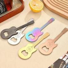 Dụng cụ mở nắp chai đa năng hình đàn guitar bằng thép không gỉ, quà tặng sáng tạo, dụng cụ mở rượu có nam châm dán tủ lạnh. - Xem 1