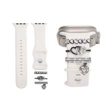 3pcs/Set Heart-Shaped Zinc Alloy Watch Band Decorative Rings, Fashionable Cute Heart Watch Band Accessories, Durable Metal Watch Ornaments (Watch Band Not Included) - Mouldless - View 8