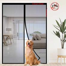 1件装黑色防蚊门帘，2026新款磁性自粘蚊帐帘，强磁性自粘门窗家居隔断 - 黑色 - 查看 16