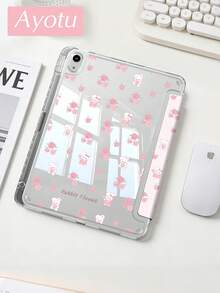 Ayotu Họa tiết hoa hồng, hình thỏ hoạt hình dễ thương, ốp lưng dạng gập hình chữ Y, tương thích với iPad Kindle Paperwhite (thế hệ thứ 12, ra mắt năm 2024), quà tặng cá nhân hóa, quà tặng ngày Valentine. - Nhiều màu - Xem 1