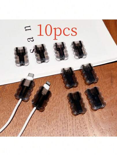 10 piezas de funda protectora negra anti-rotura para cable de datos, cable de datos anti-rotura, utilizado para proteger el cable de datos.